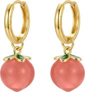 seree Harvest Agate Charm Earrings in Peach