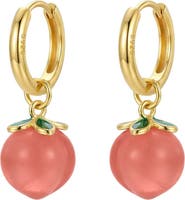 seree Harvest Agate Charm Earrings in Peach
