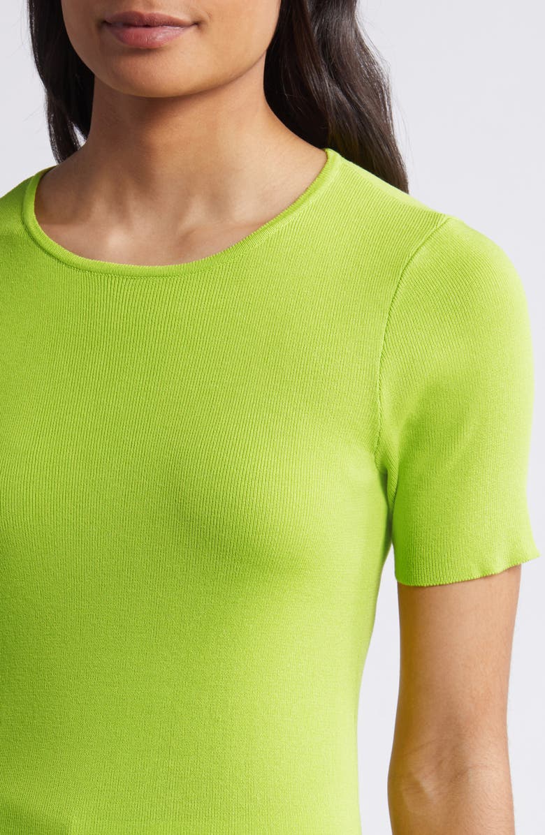 Tahari ASL Short Sleeve Sweater, Alternate, color, 