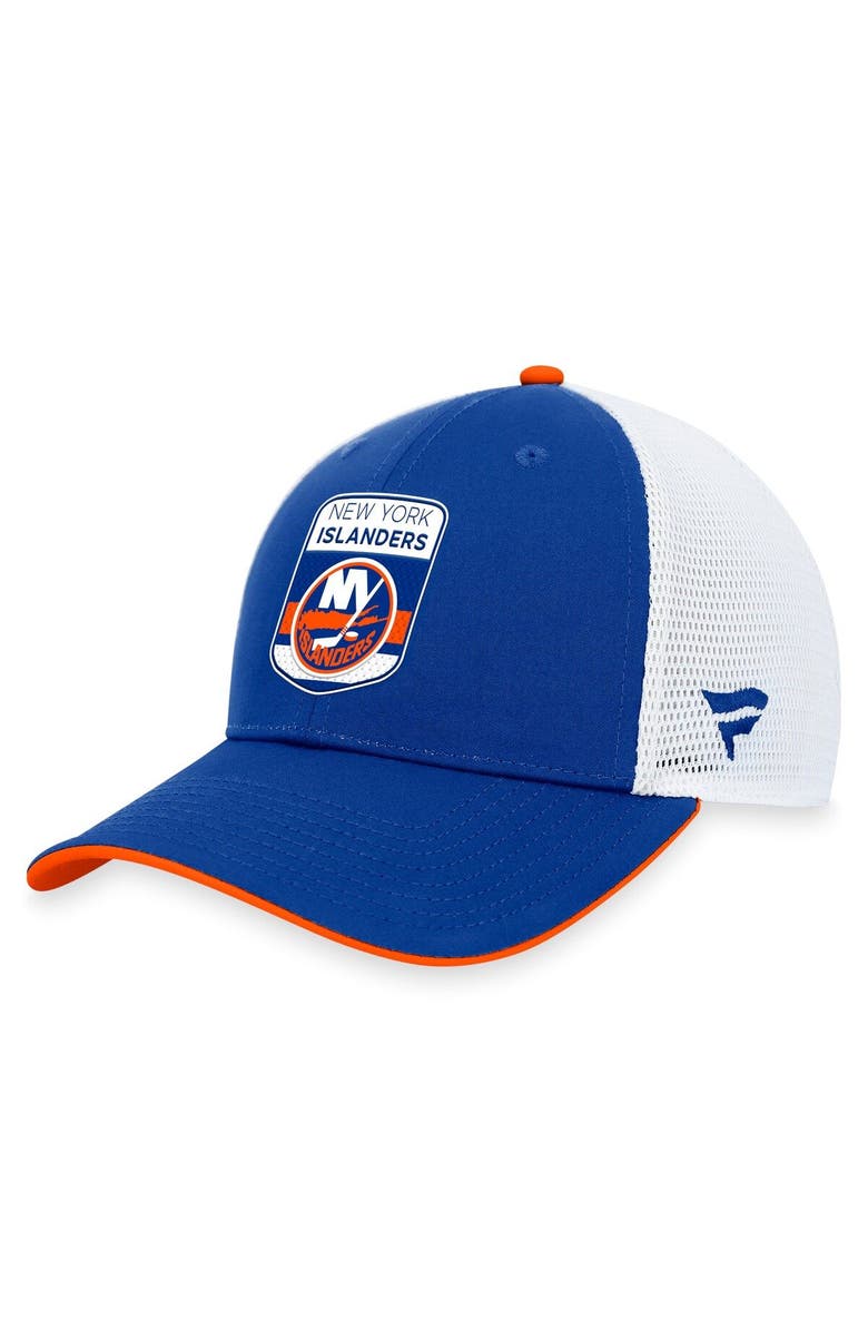 FANATICS Men's Fanatics Branded  Royal New York Islanders 2023 NHL Draft On Stage Trucker Adjustable Hat, Main, color, 