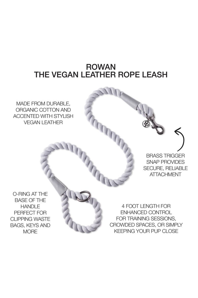 Rowan Vegan Leather Rope Leash, Alternate, color, GRAY