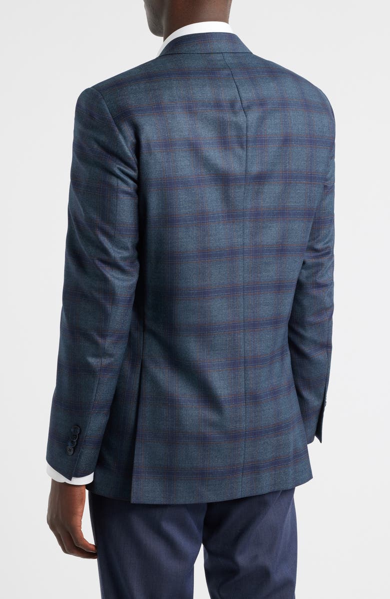 Peter Millar Flynn Classic Fit Windowpane Check Wool Sport Coat, Alternate, color, Green