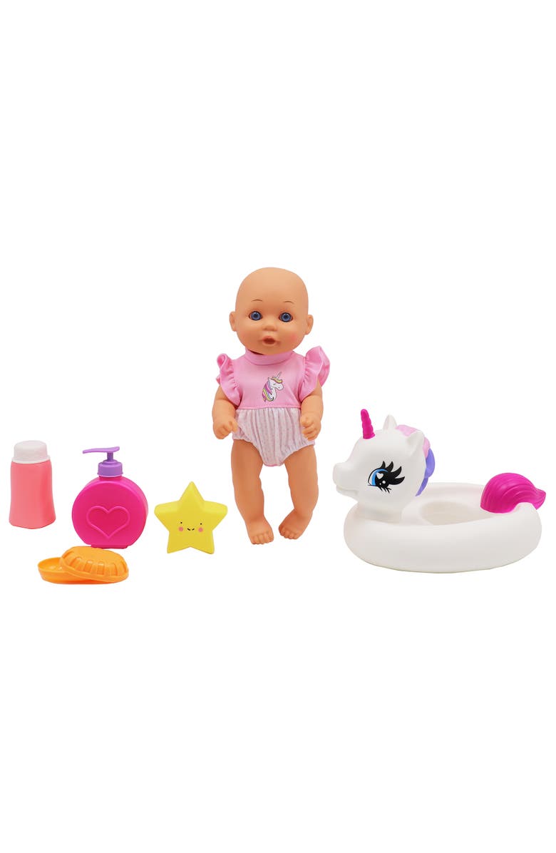 Dream Collection Water Baby Doll in Unicorn Floater with Accessories, Main, color, Multicolored