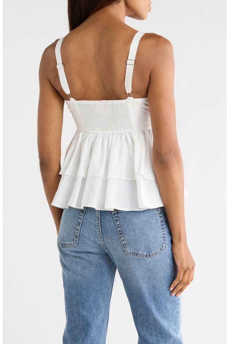 Lilwen Tiered Smocked Cotton Blend Top, Alternate, color, WHITE
