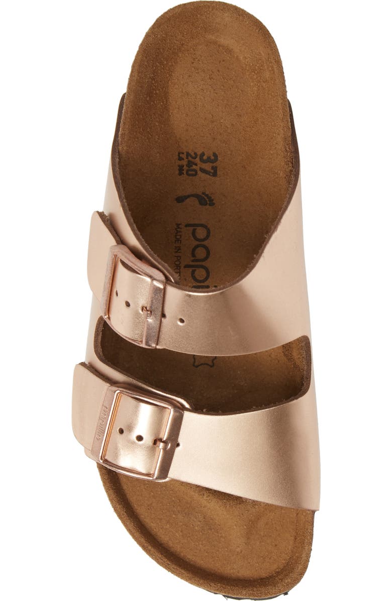 Birkenstock Papillio by Birkenstock Arizona Platform Sandal, Alternate, color, Metallic Copper Leather