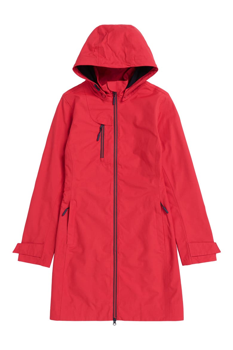 Coverack Waterproof Organic Cotton Raincoat with Removable Hood, Alternate, color, CINDER