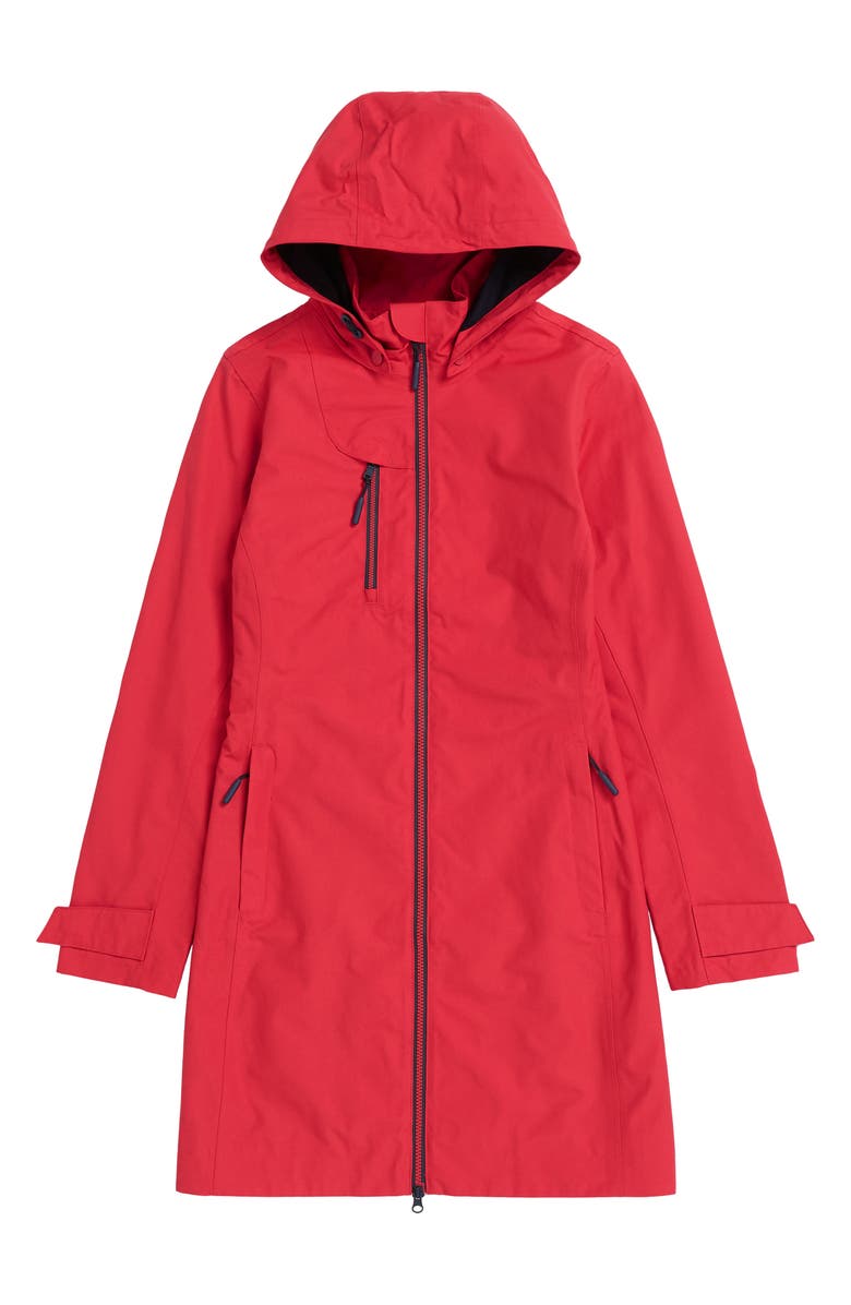 Seasalt Cornwall Coverack Waterproof Organic Cotton Blend Raincoat with Removable Hood (, Alternate, color, Cinder