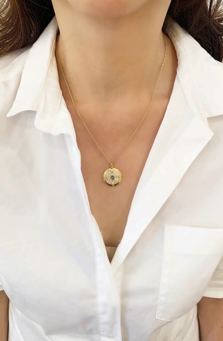 Sethi Couture Nora Diamond Medallion Pendant Necklace, Alternate, color, 