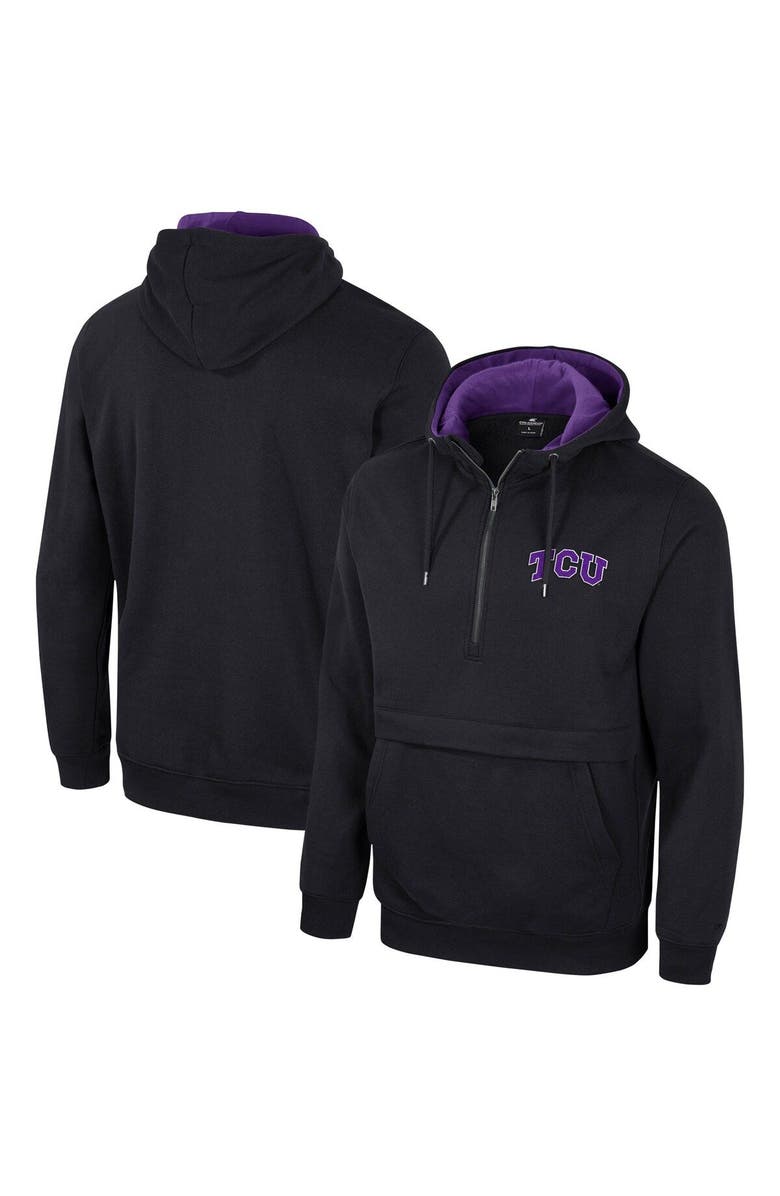 COLOSSEUM Men's Colosseum Black TCU Horned Frogs Half-Zip Hoodie, Main, color, Black
