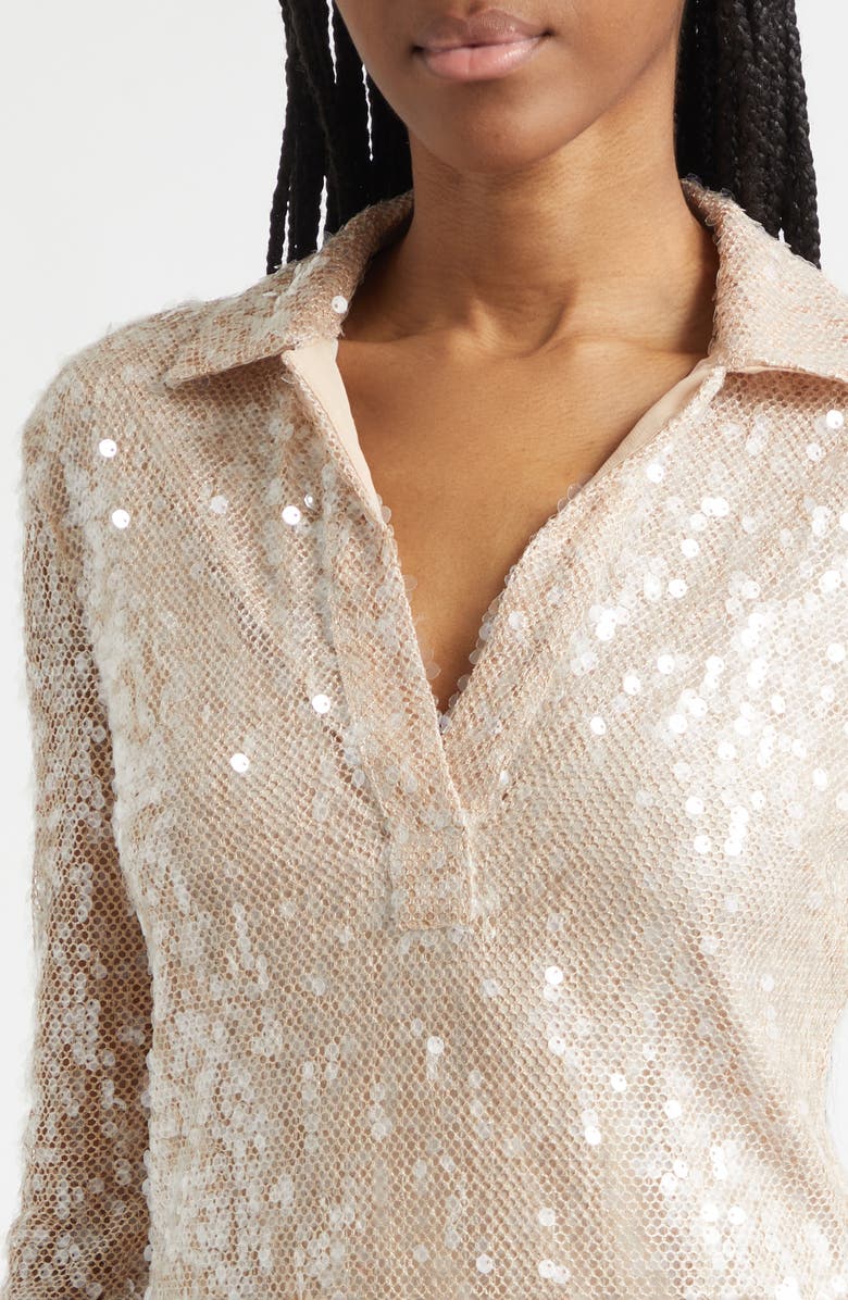 Veronica Beard Meryl Sequin Top, Alternate, color, Champagne