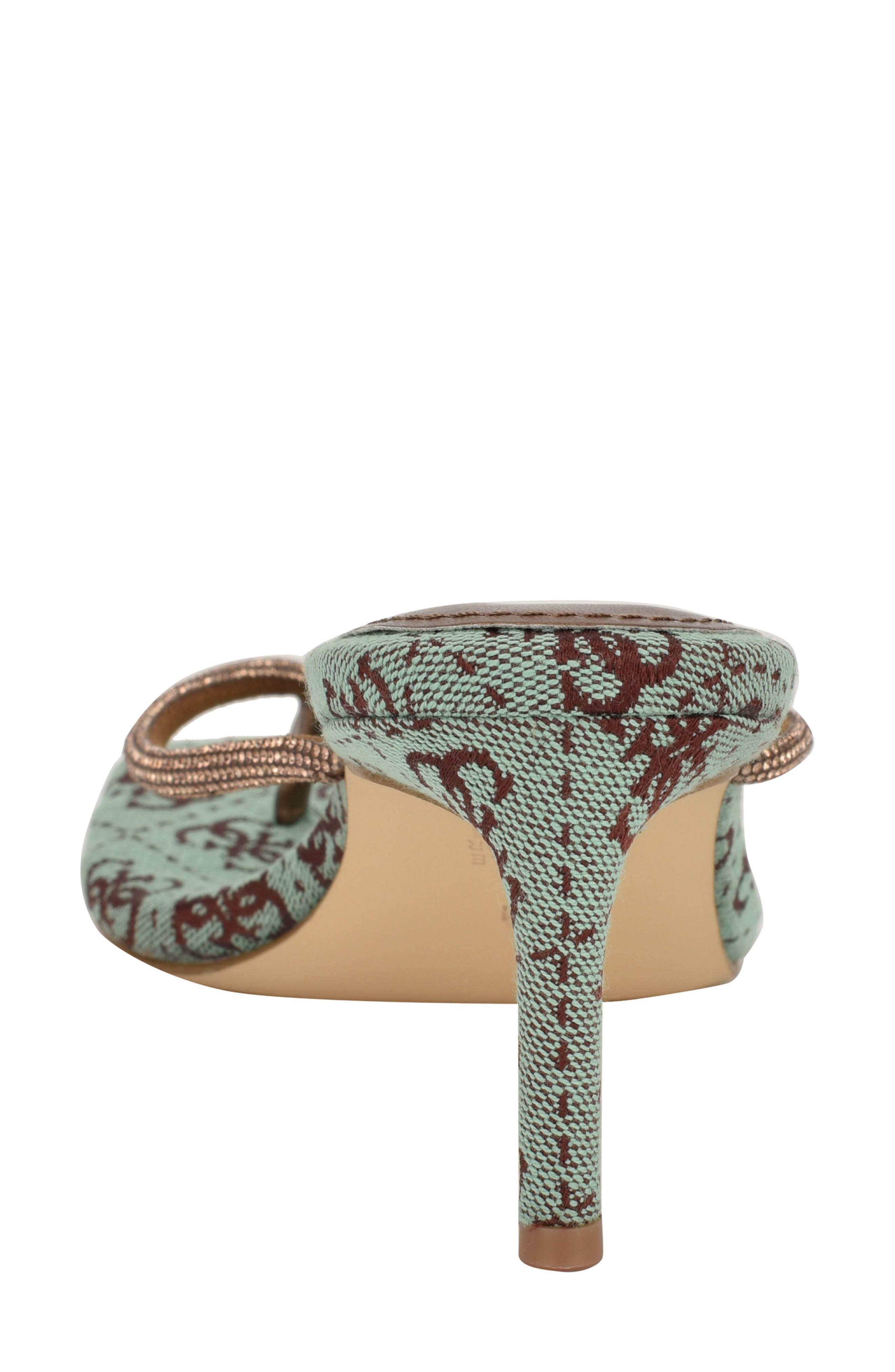 GUESS Crystal Embellished Sandal, Alternate, color, Green/ Bronze