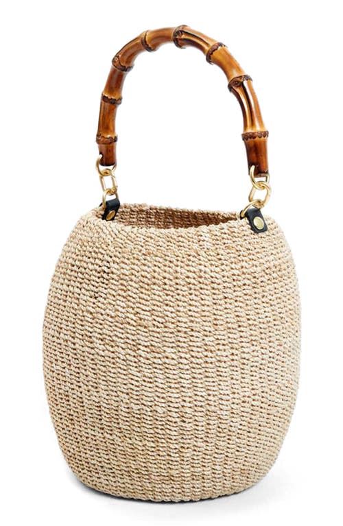 Clare V . Pot De Miel Woven Straw Top Handle Basket Bag In Cream