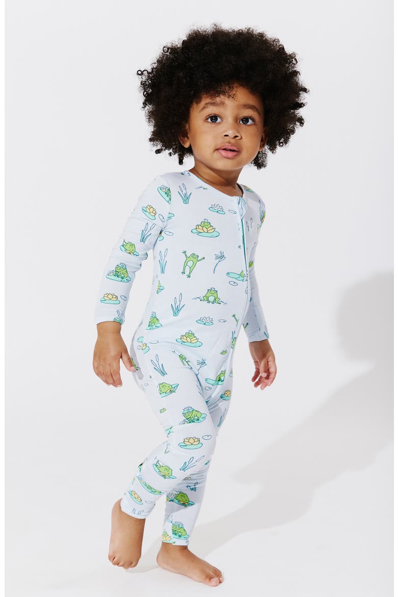 Kids' Frogs Fitted Convertible Footie Pajamas, Alternate, color, FROGS