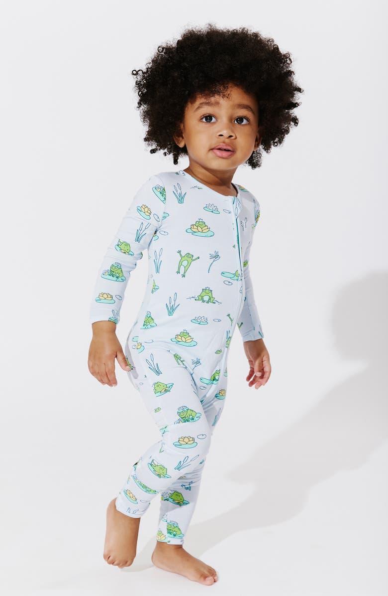Bellabu Bear Kids' Frogs Fitted Convertible Footie Pajamas, Alternate, color,