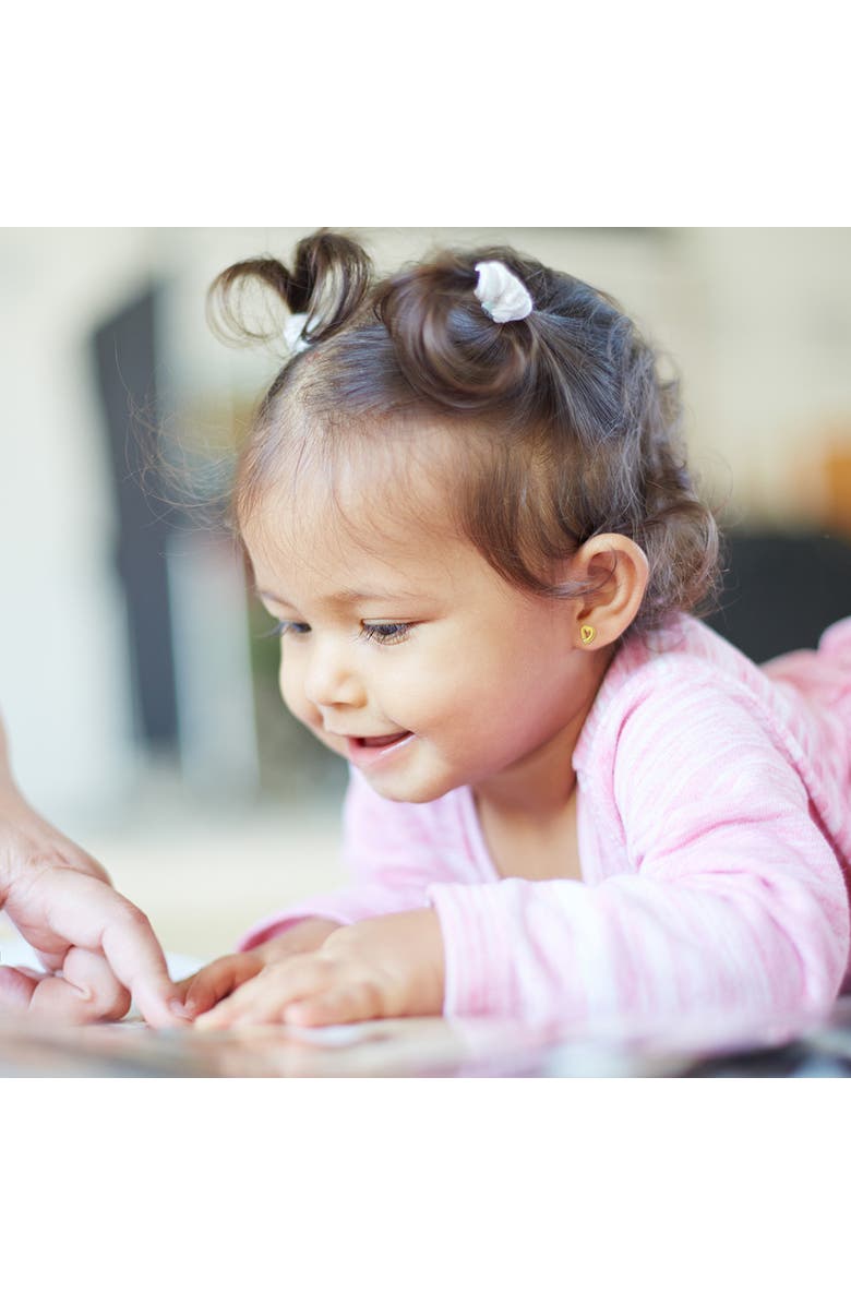 In Season Jewelry 14k Genuine Diamond Heart Earrings, Alternate, color, Gold