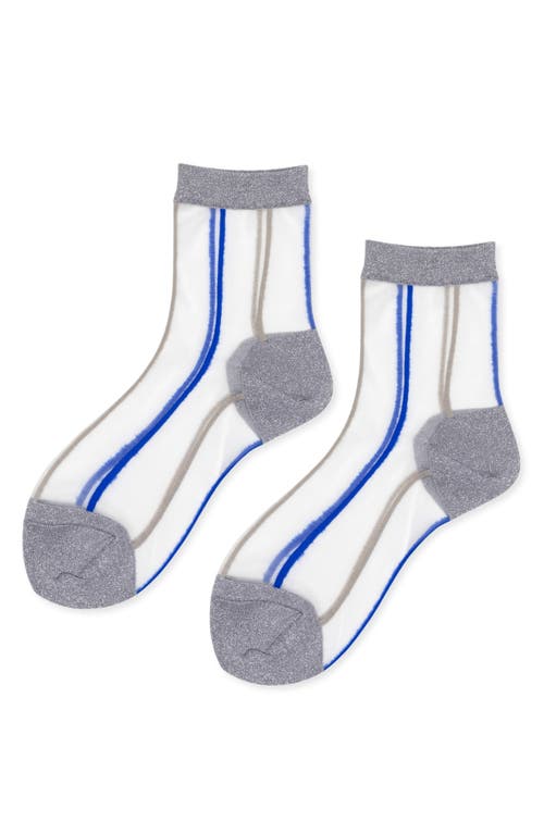 Hansel From Basel Grand Slam Sheer Short Crew Socks In Gray