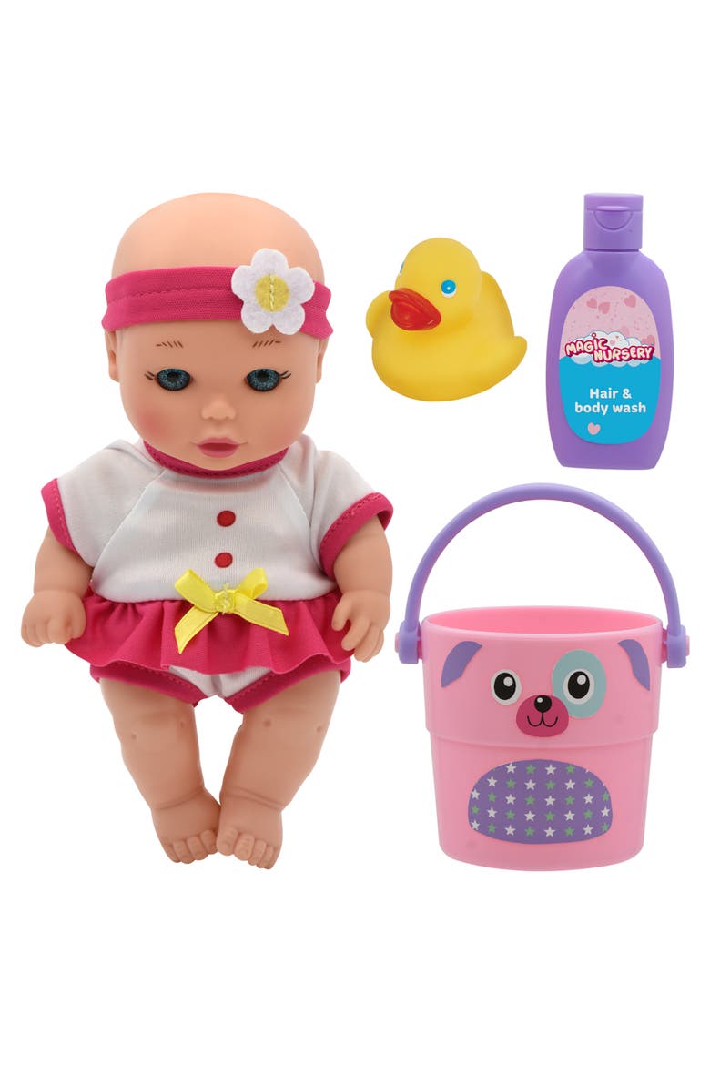 Bath Safe 8" Baby Doll Bath Time Playset, 2+, Main, color, Multicolored