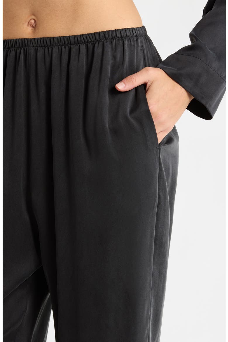 Print Washable Silk Pajamas, Alternate, color, IMMERSED BLACK