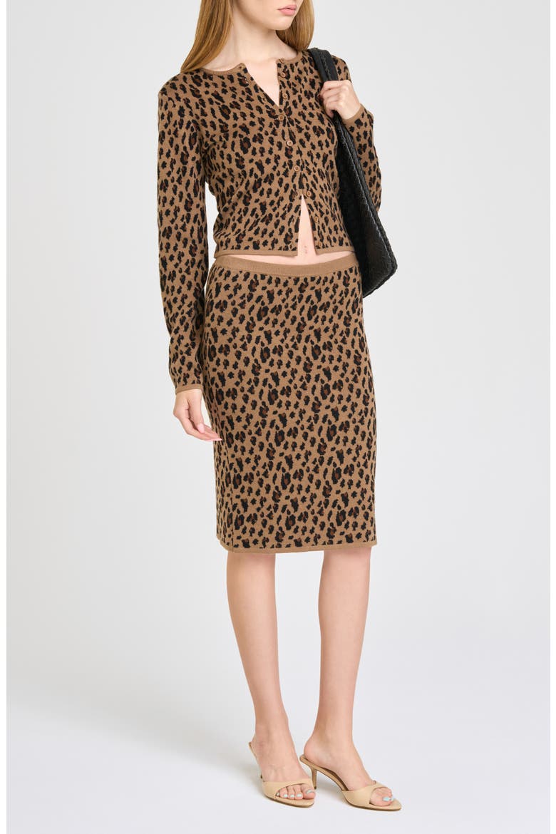 Willa Leopard Print Sweater Skirt, Alternate, color, BROWN LEOPARD