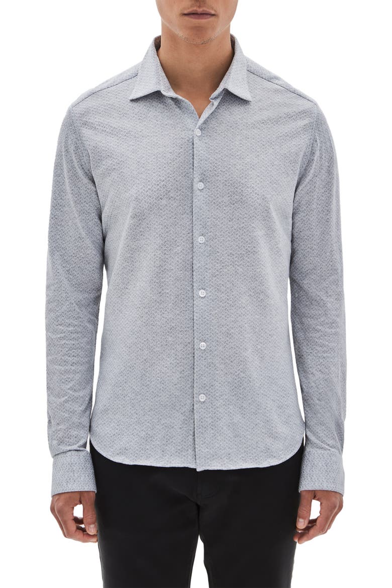 Pambrun Knit Button-Up Shirt, Main, color, GREY