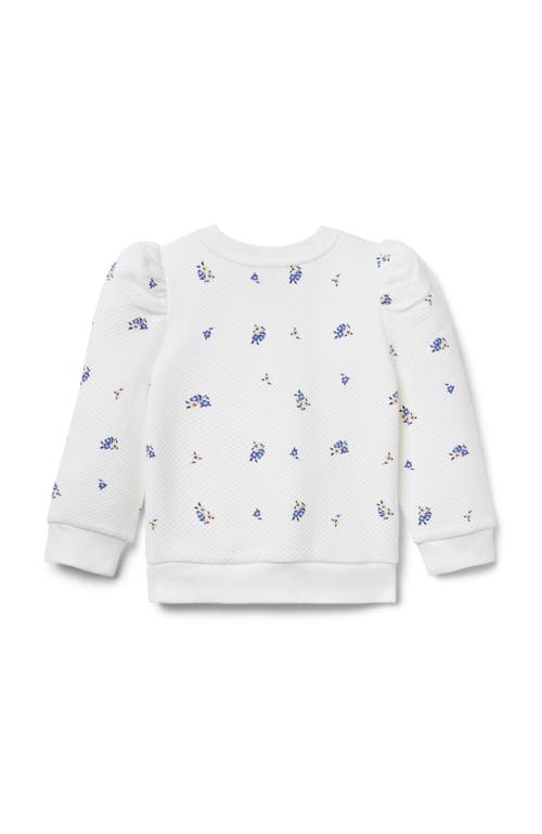 Janie And Jack Floral Quilted Sweatshirt In White