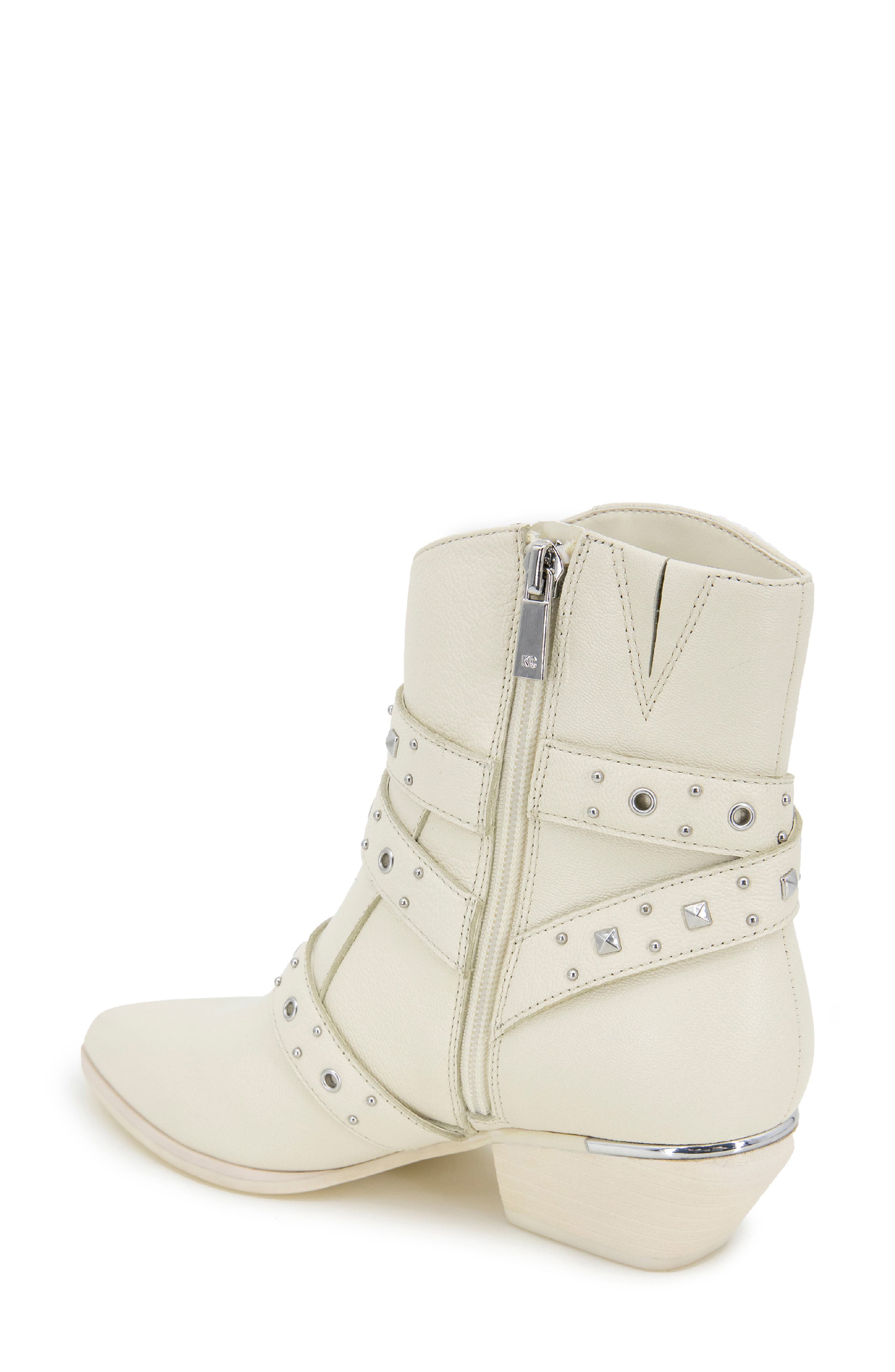 Kenneth Cole Cheyenne Stud Bootie, Alternate, color, Whitecap Leather