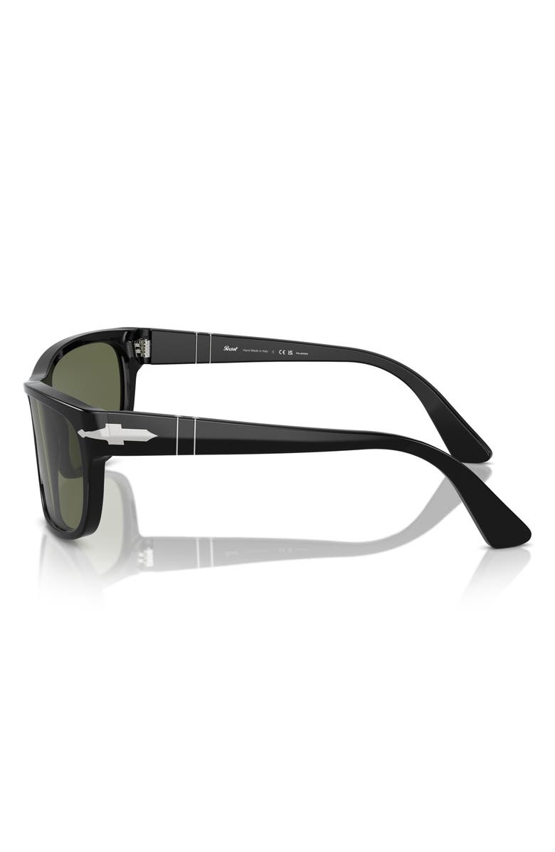 Persol 63mm Oversize Polarized Rectangular Sunglasses, Alternate, color, Black