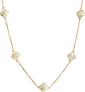 Jan Leslie Sterling With 18K Gold Overlay And Gemstones Five Petal Station Necklace