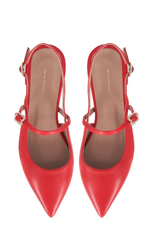 Bruno Magli Martina Slingback Mary Jane Pointed Toe Flat In Red