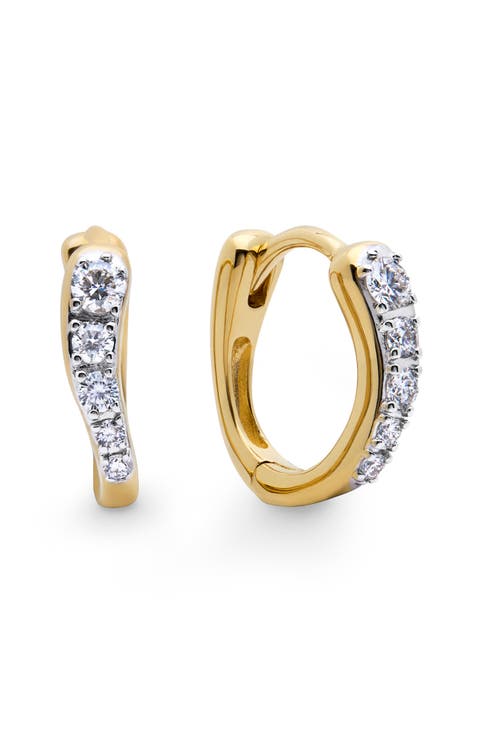 Riva Pavé Lab Grown Diamond Huggie Hoop Earrings