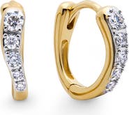 Monica Vinader Riva Pavé Lab Grown Diamond Huggie Hoop Earrings