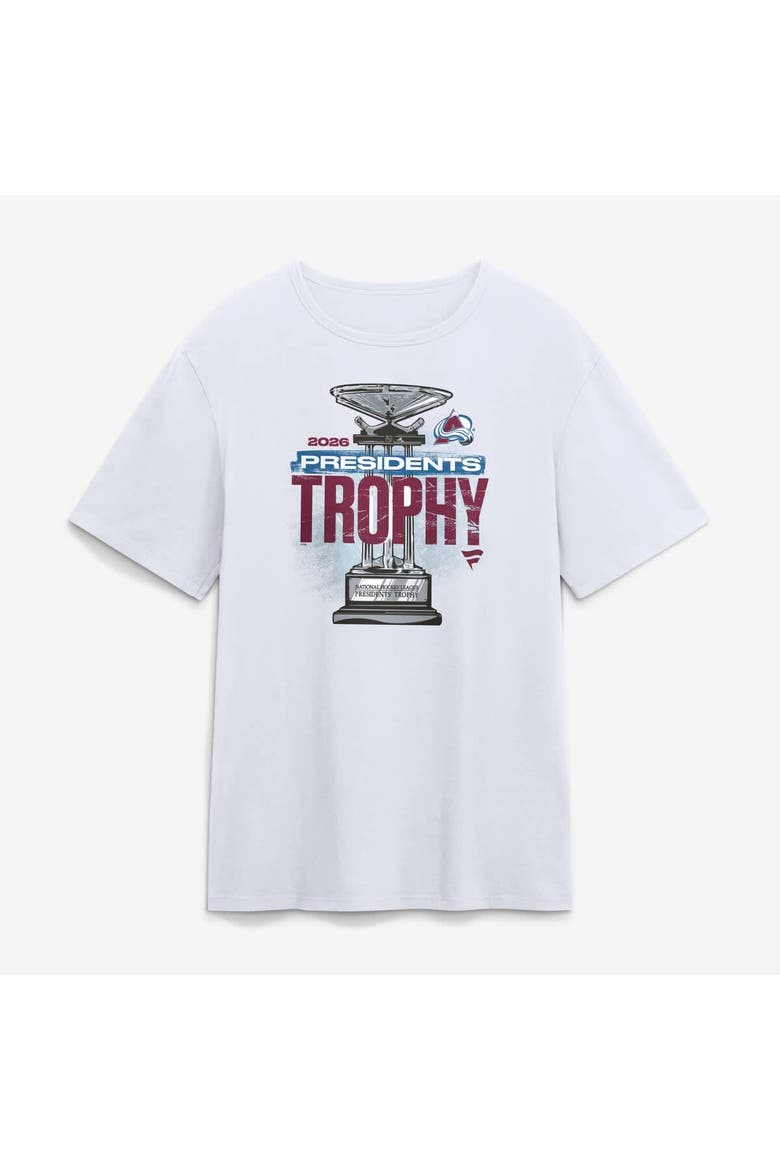 Men's Fanatics  White Colorado Avalanche 2026 Presidents' Trophy Winner T-Shirt, Main, color, White