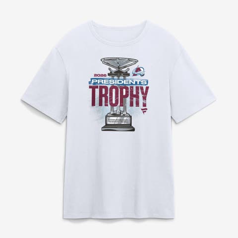 Men's Fanatics  White Colorado Avalanche 2026 Presidents' Trophy Winner T-Shirt
