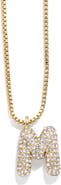 BaubleBar Mini Pavé Bubble Initial Necklace