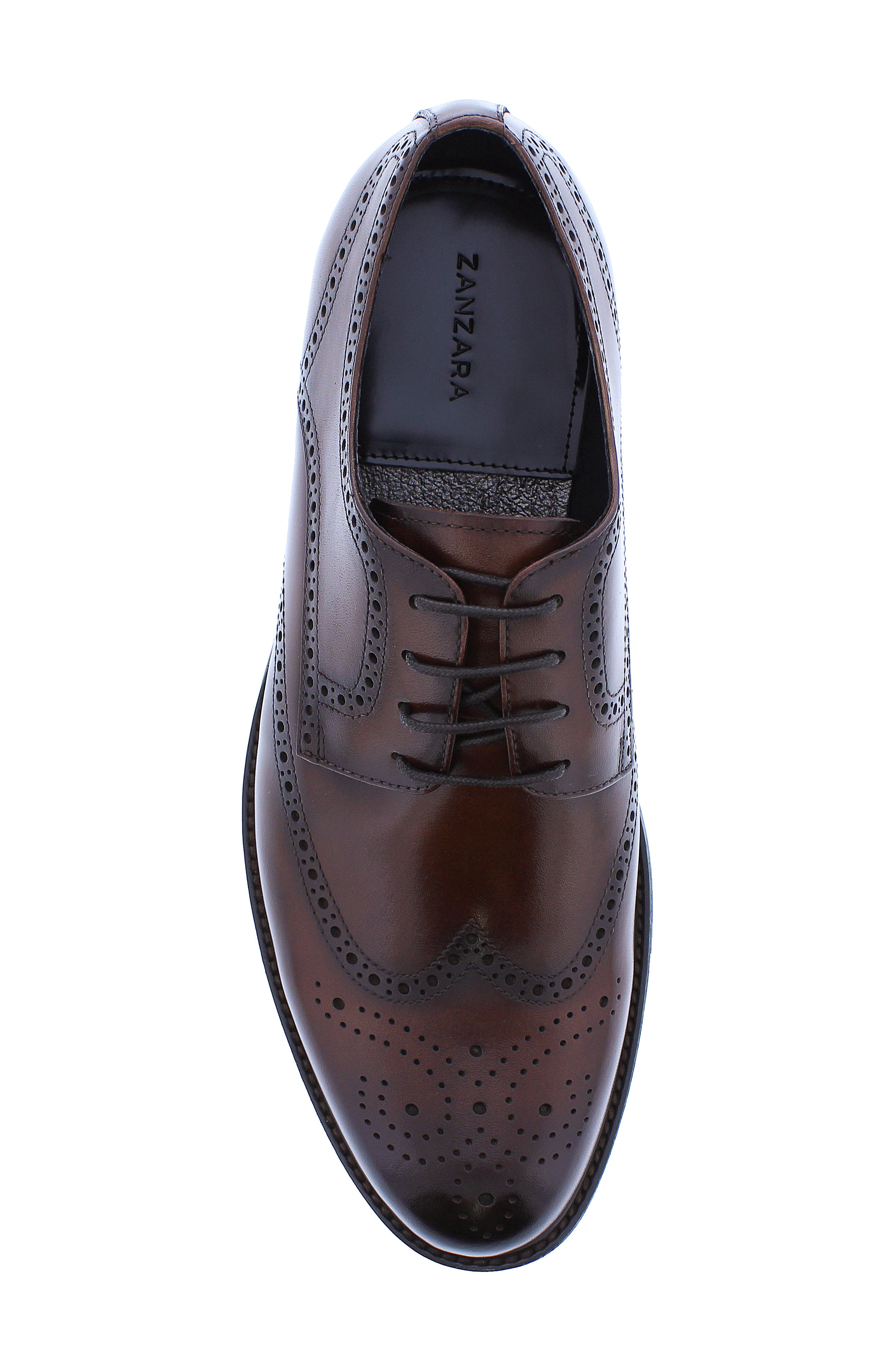 Delos Brogued Wingtip Derby, Alternate, color, BROWN