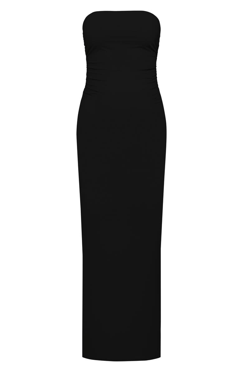 LIONESS Heatwave Strapless Midi Dress, Alternate, color, Onyx