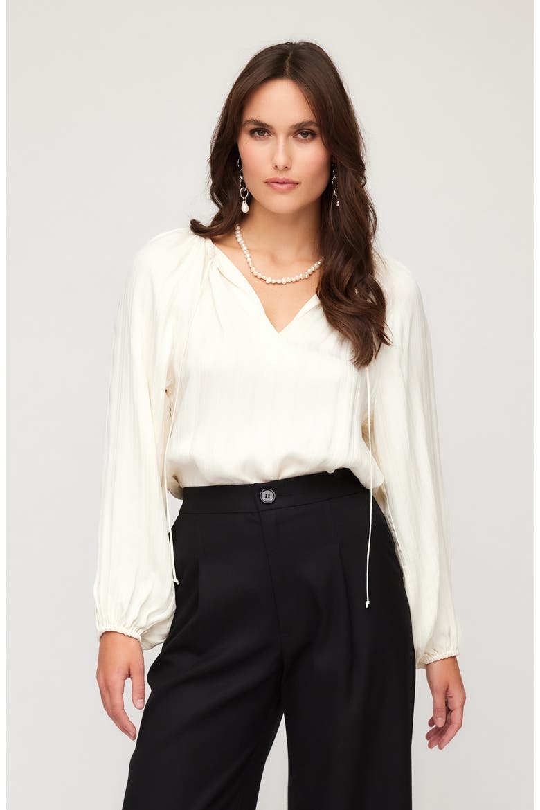 Joplin Stripe Long Sleeve Peasant Top, Alternate, color, CREAM