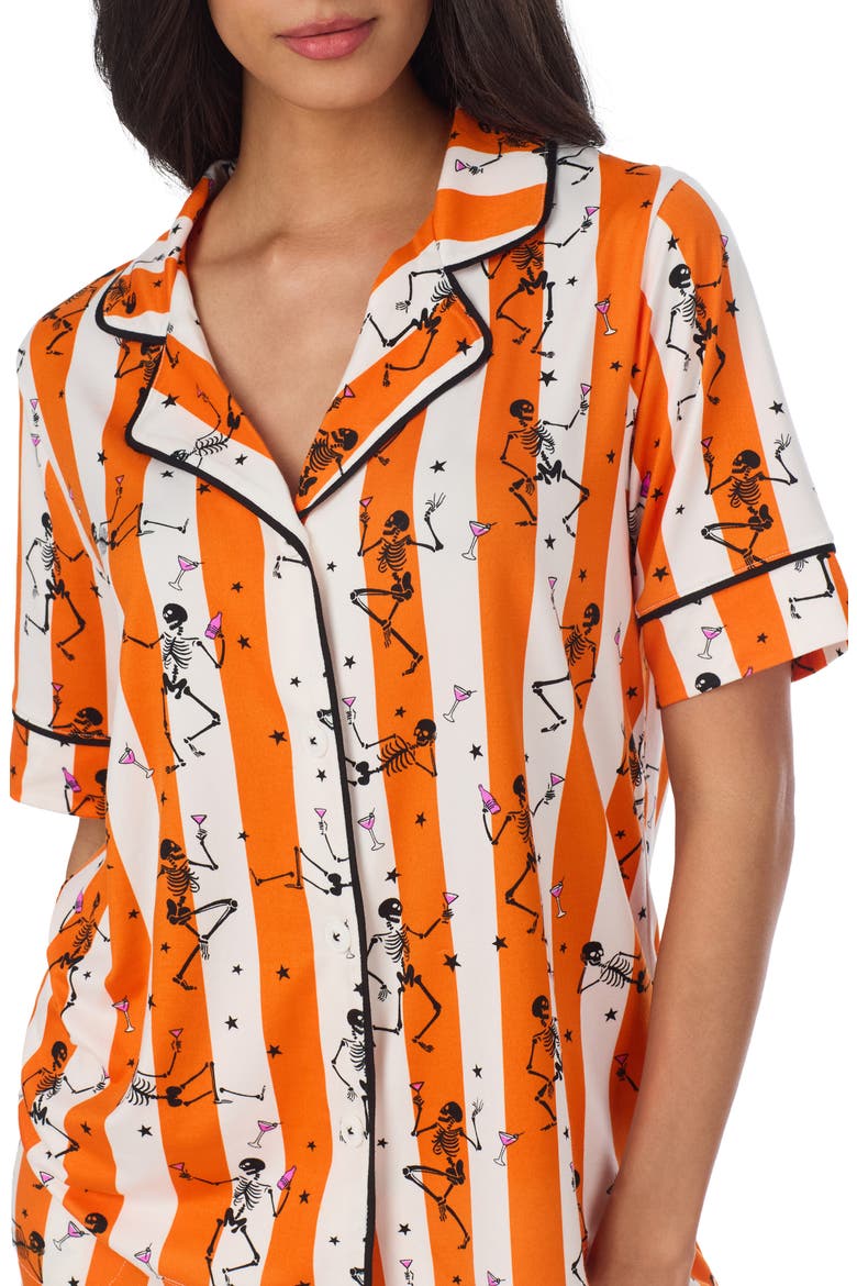 Print Boxer Pajamas, Alternate, color, ORANGE STRIPE