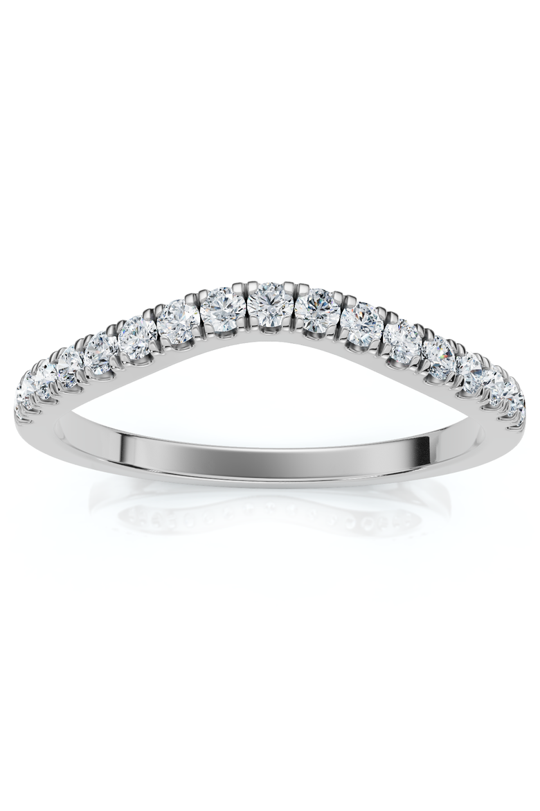 Curved Accent Diamond Guard Ring 14k Gold Lab Grown, Main, color, 14k White Gold