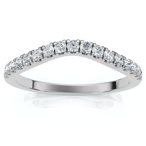 Curved Accent Diamond Guard Ring 14k Gold Lab Grown