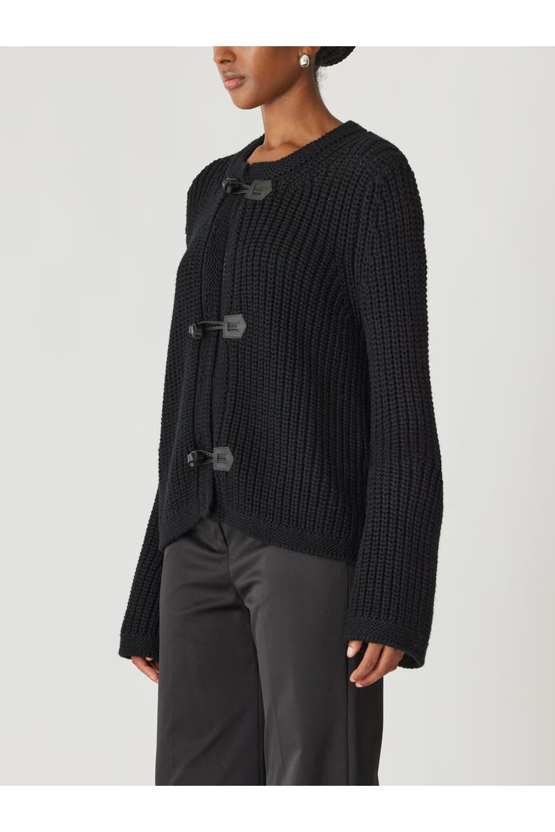 Novelty Wool Toggle Cardi, Alternate, color, BLACK