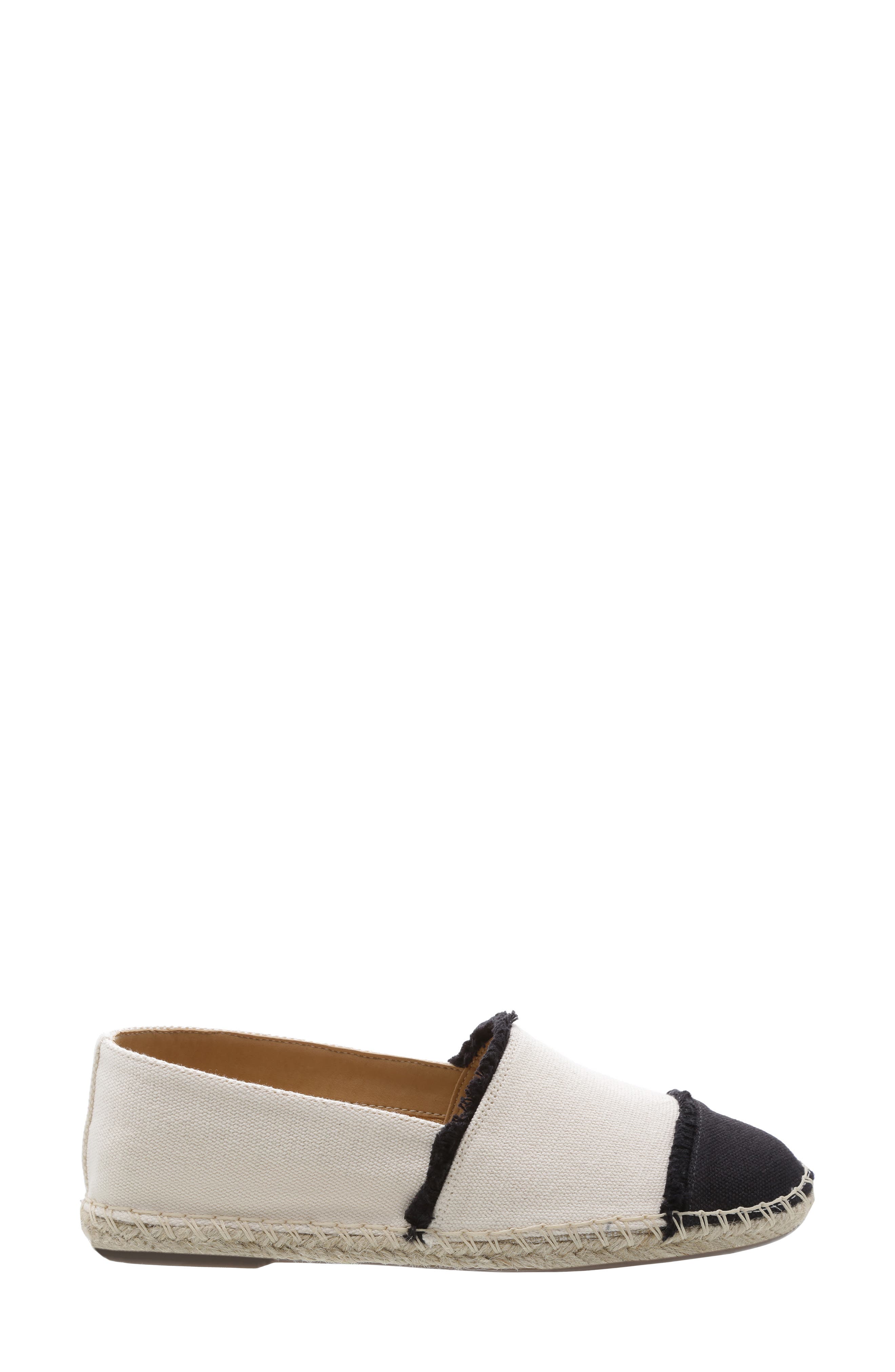 Ohanna Espadrille Flat, Alternate, color, BLACK/ NATURAL CANVAS