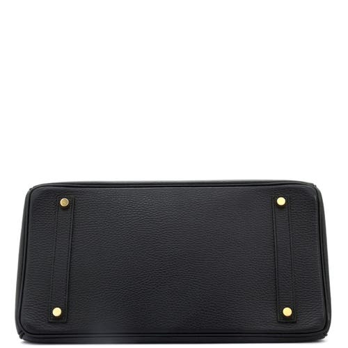 Pre-owned Hermes Hermes Birkin Handbag Black Ardennes With Gold Hardware 35 In Black