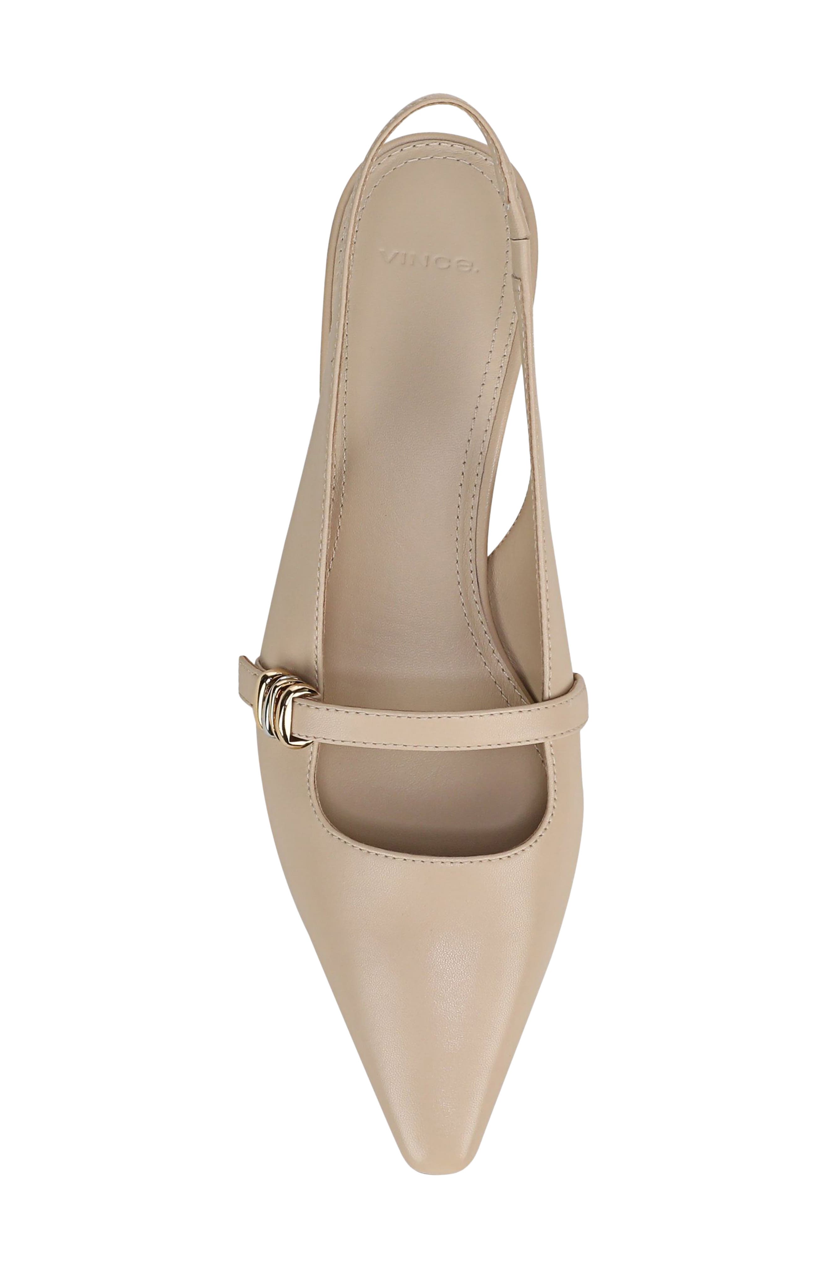 Sonya Kitten Heel Pointed Toe Slingback Sandal, Alternate, color, BIRCH SAND