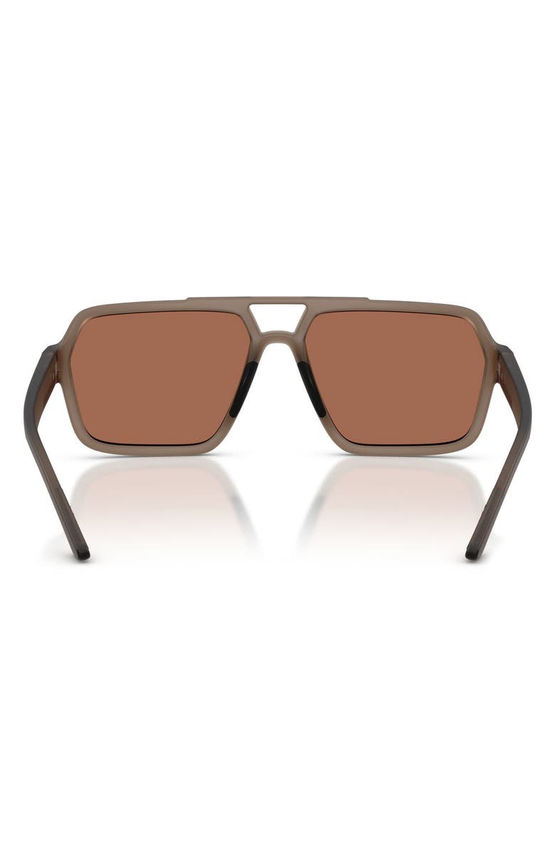 Prada Linea Rossa 59mm Pilot Sunglasses, Alternate, color, Transparent Brown / Brown