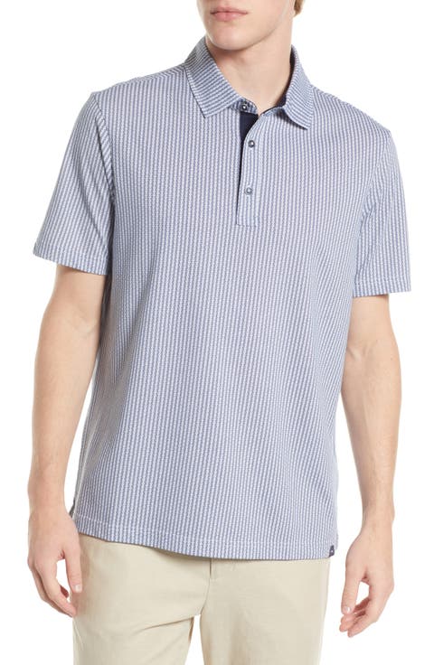 Men's Pico Geometric Print Cotton Blend Polo