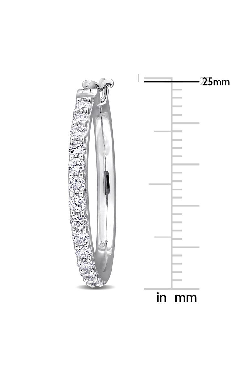 Lab-Grown Diamond Hoop Earrings Sterling Silver, Alternate, color, Sterling Silver
