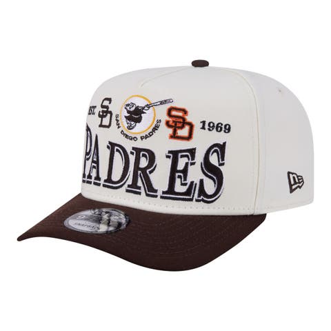 Men's New Era Cream San Diego Padres Throwback Tri-Hit A-Frame 9FIFTY Adjustable Hat