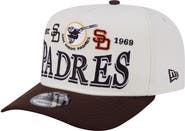New Era Men's New Era Cream San Diego Padres Throwback Tri-Hit A-Frame 9FIFTY Adjustable Hat