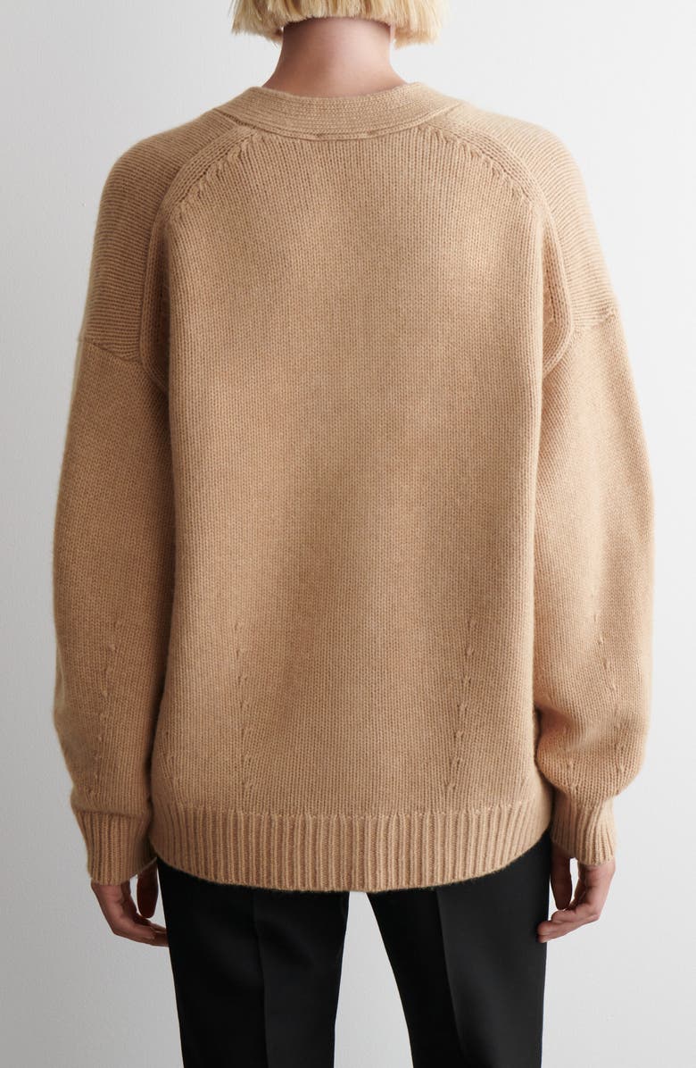 COS V-Neck Merino Wool & Recycled Cashmere Cardigan, Alternate, color, Beige Medium Dusty